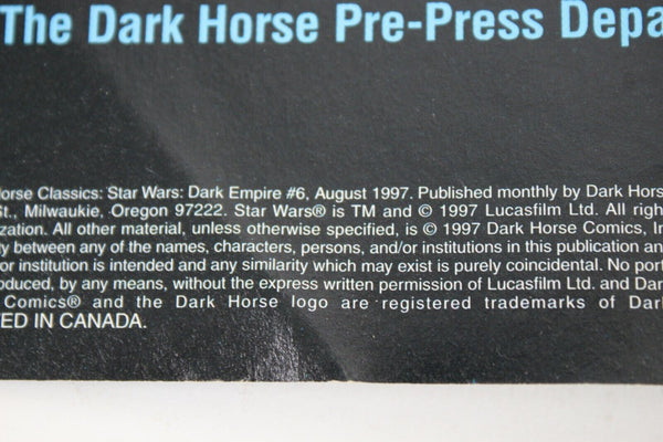 Dark Horse 1997 Dark Horse Classics Star Wars Dark Empire 6 Of 6 Comic Book