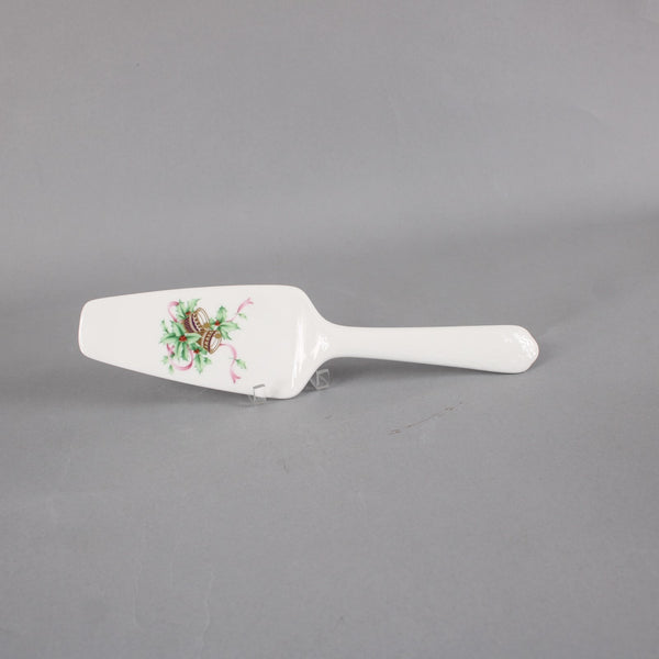 Mikasa Cake Plate And Server Set Christmas Spirit White Multi Colored Bone China