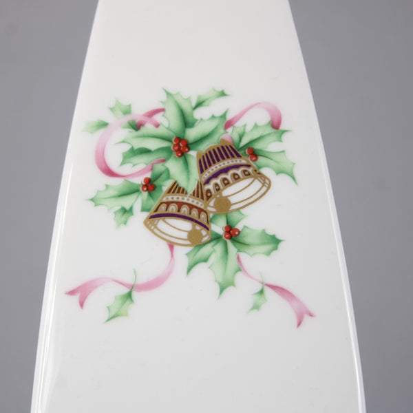 Mikasa Cake Plate And Server Set Christmas Spirit White Multi Colored Bone China