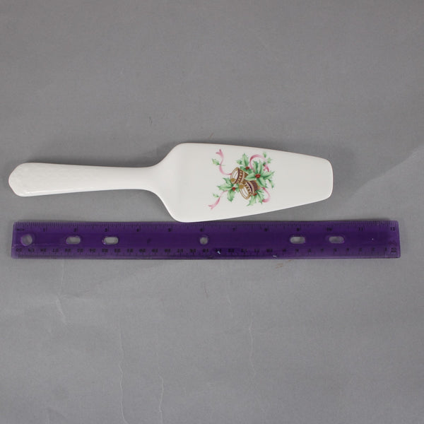 Mikasa Cake Plate And Server Set Christmas Spirit White Multi Colored Bone China