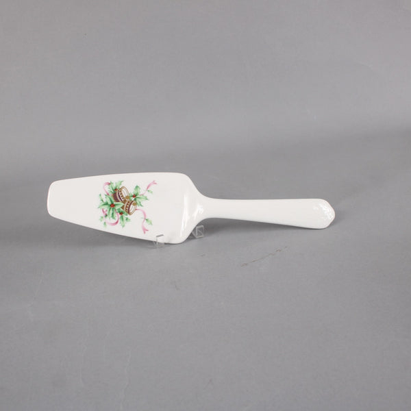 Mikasa Cake Plate And Server Set Christmas Spirit White Multi Colored Bone China