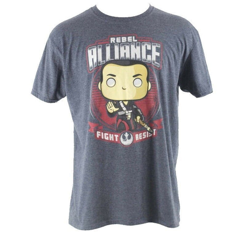 Pop Tees Sz XL Gray  Multi Star Wars Rebel Alliance Poly Blend Tee T Shirt