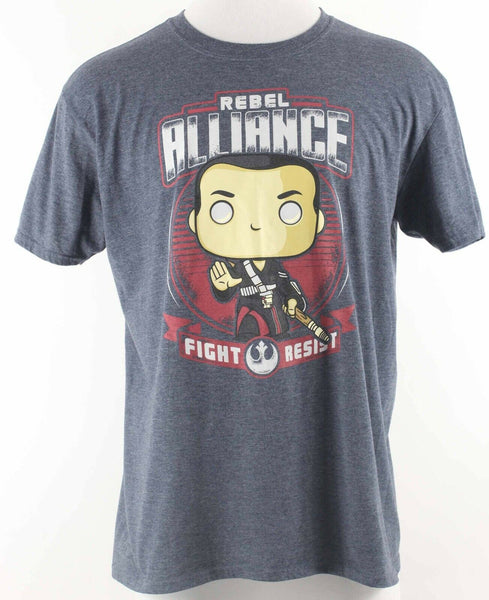 Pop Tees Sz XL Gray  Multi Star Wars Rebel Alliance Poly Blend Tee T Shirt