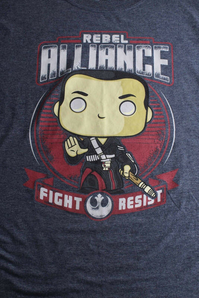 Pop Tees Sz XL Gray  Multi Star Wars Rebel Alliance Poly Blend Tee T Shirt