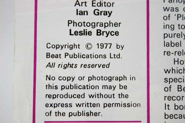 The Beatles Appreciation Society Magazine Book 8 x 5.5 No.19 November 1977