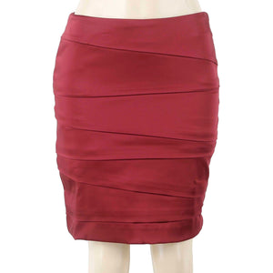 White House Black Market NEW Sz 4 Burgundy Red Bandage Nylon Blend Woven Skirt