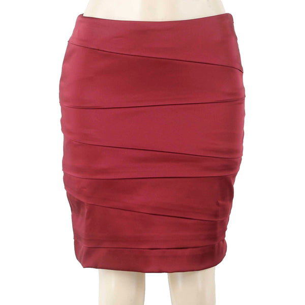 White House Black Market NEW Sz 4 Burgundy Red Bandage Nylon Blend Woven Skirt