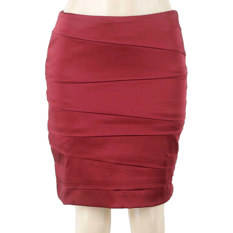 White House Black Market NEW Sz 4 Burgundy Red Bandage Nylon Blend Woven Skirt