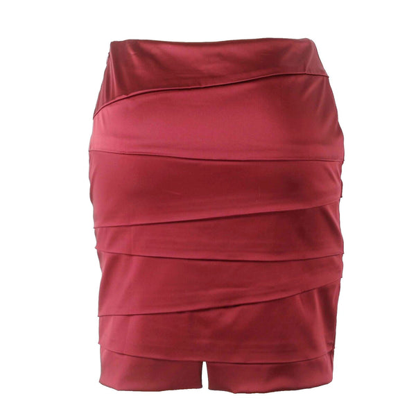 White House Black Market NEW Sz 4 Burgundy Red Bandage Nylon Blend Woven Skirt