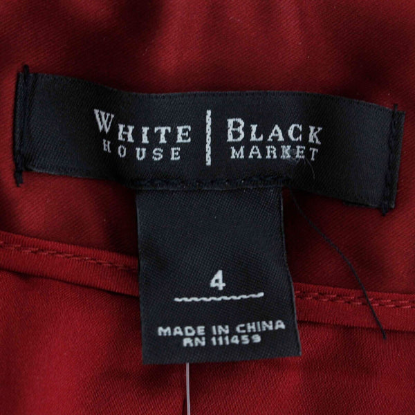 White House Black Market NEW Sz 4 Burgundy Red Bandage Nylon Blend Woven Skirt