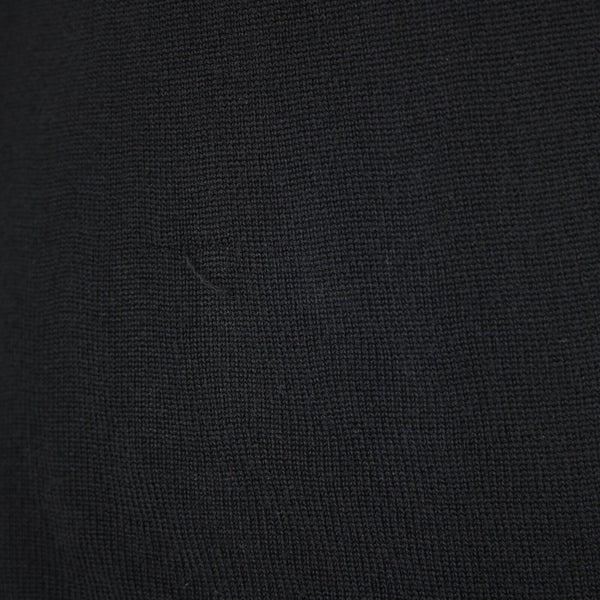 St John Sz P AS IS Black Cream Button Collared Long Sleeve Wool Silk Spandex Top