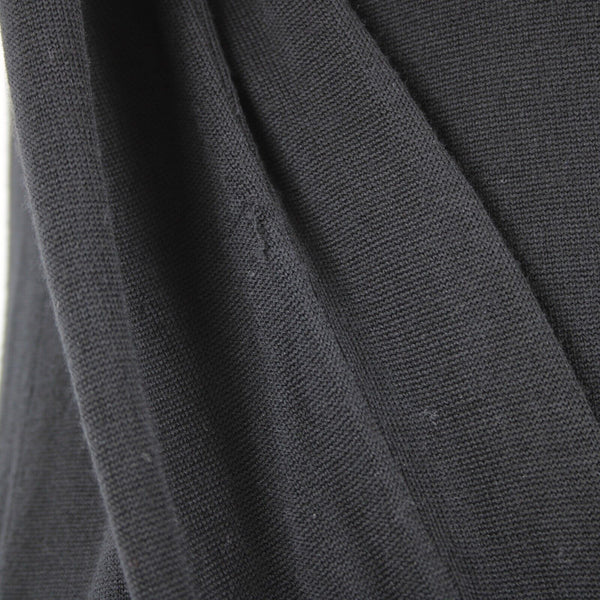 St John Sz P AS IS Black Cream Button Collared Long Sleeve Wool Silk Spandex Top