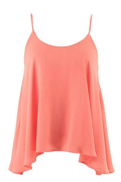 Lovely Day Sz S Peach Pink Trapeze Layered Polyester? Top