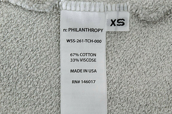Philanthropy NEW $161 Sz XS Gray Multi Lace Up Back Cotton Viscose Top