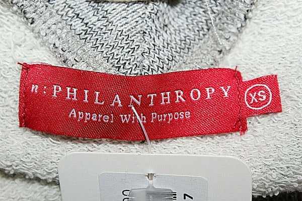 Philanthropy NEW $161 Sz XS Gray Multi Lace Up Back Cotton Viscose Top