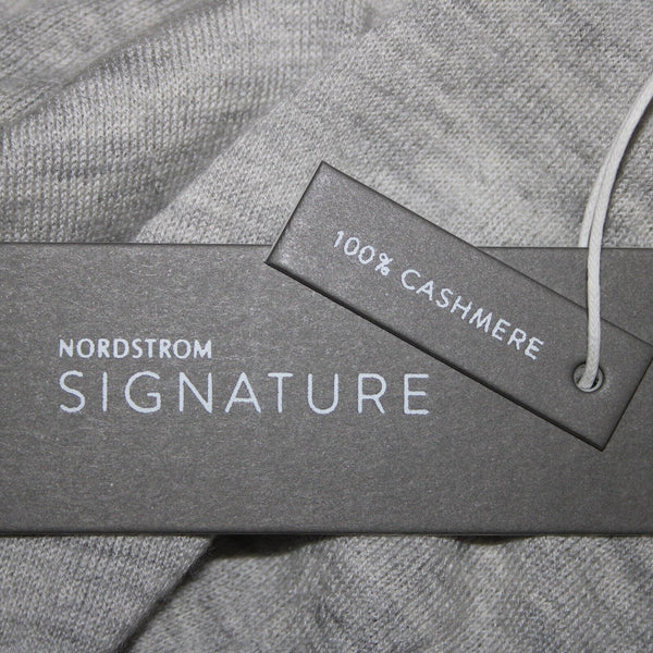 Nordstrom Signature NEW $249 Sz S Gray Collared 100% Cashmere Wrap