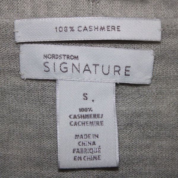 Nordstrom Signature NEW $249 Sz S Gray Collared 100% Cashmere Wrap