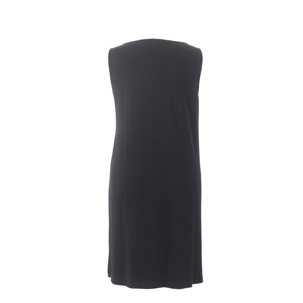 Eileen Fisher Dress Sz XL Black Sleeveless Slip On Viscose Lycra Dress 3