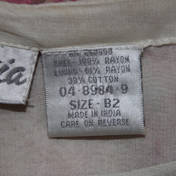 Olivia Dress Sz B2 Cream Pink Multi Color Floral Lined 100% Rayon Dress