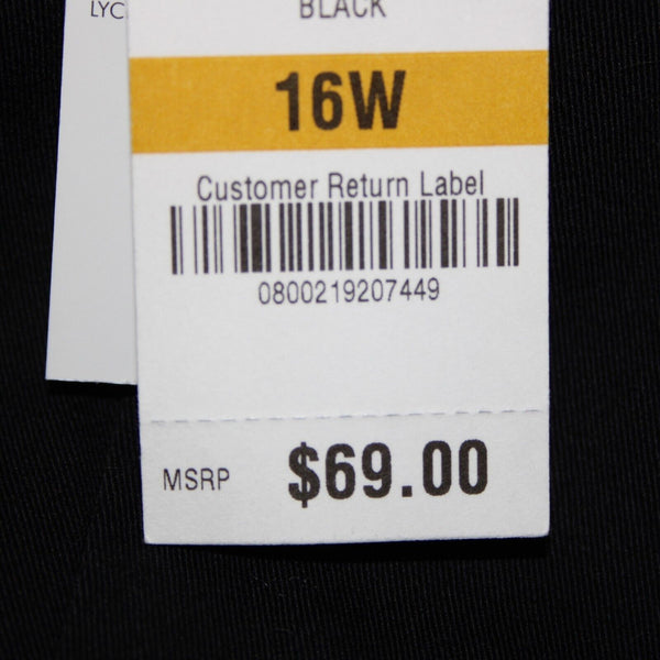 INC NEW $69 Basic Bottoms Sz 16 x 24 Black Cropped Pockets Cotton Lycra Pant