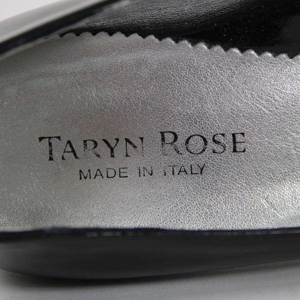 Taryn Rose Daffodil Patent Sz 38.5 M Black Leather Upper Inner 2.5" Heel