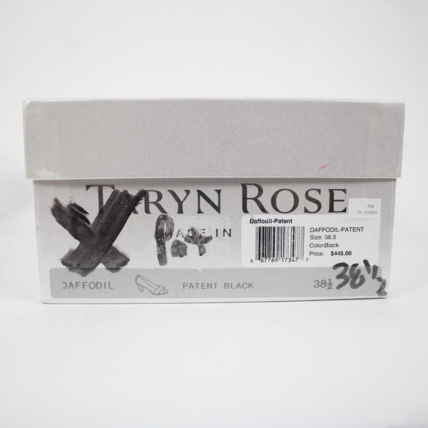 Taryn Rose Daffodil Patent Sz 38.5 M Black Leather Upper Inner 2.5" Heel