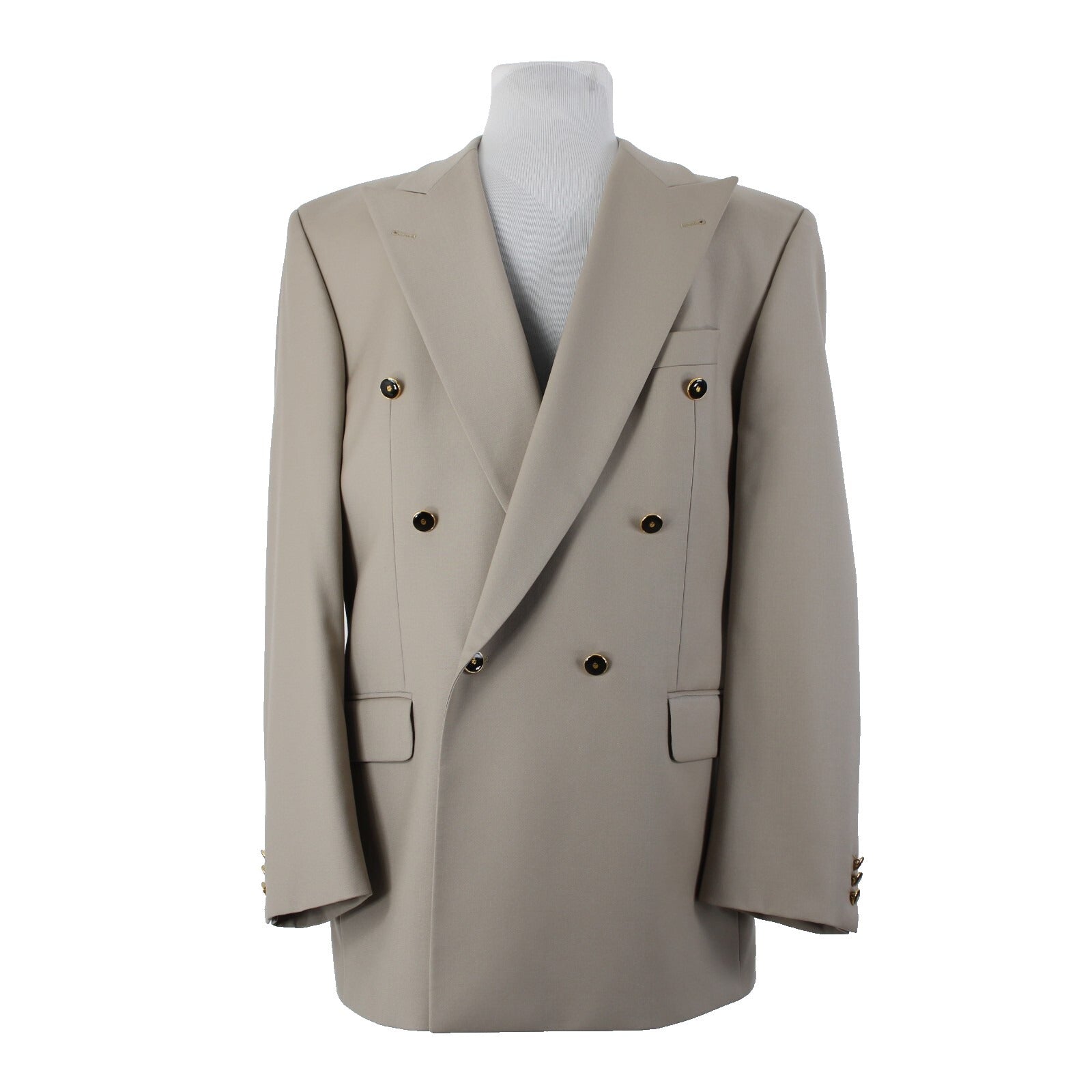 Baumler Avantgarde Sz 114 Tan Brown Double Breasted 100% Virgin Wool Blazer