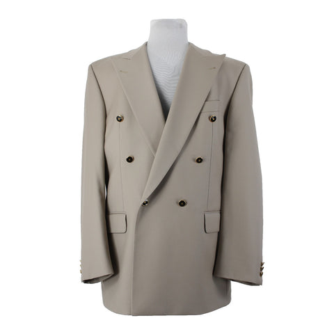 Baumler Avantgarde Sz 114 Tan Brown Double Breasted 100% Virgin Wool Blazer
