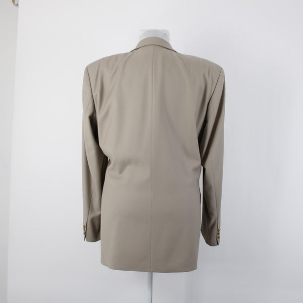 Baumler Avantgarde Sz 114 Tan Brown Double Breasted 100% Virgin Wool Blazer