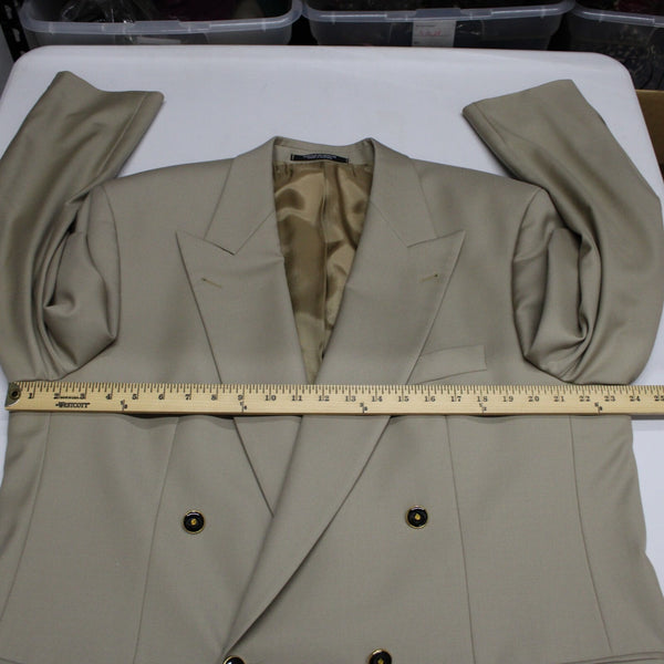 Baumler Avantgarde Sz 114 Tan Brown Double Breasted 100% Virgin Wool Blazer