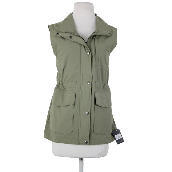 Eddie Bauer NEW $99 Trekker Sz XS Green Specially Dyed Pockets Cotton Vest