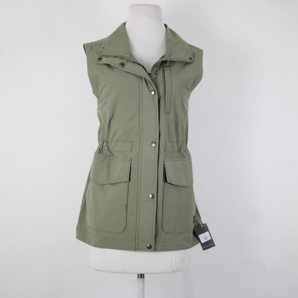 Eddie Bauer NEW $99 Trekker Sz XS Green Specially Dyed Pockets Cotton Vest