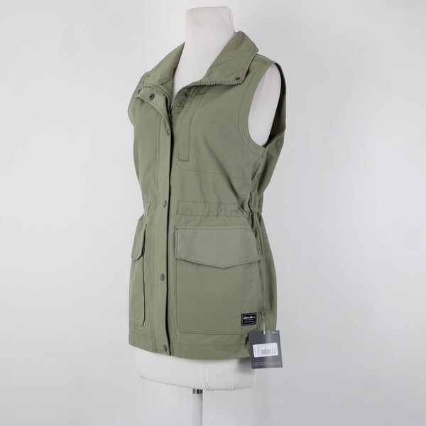 Eddie Bauer NEW $99 Trekker Sz XS Green Specially Dyed Pockets Cotton Vest