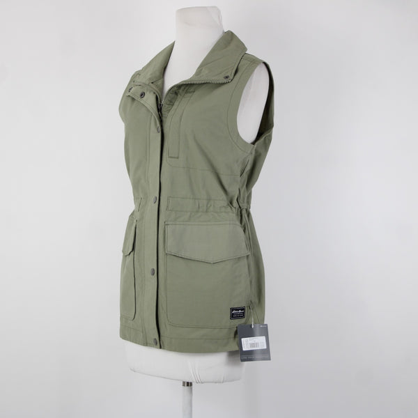 Eddie Bauer NEW $99 Trekker Sz XS Green Specially Dyed Pockets Cotton Vest