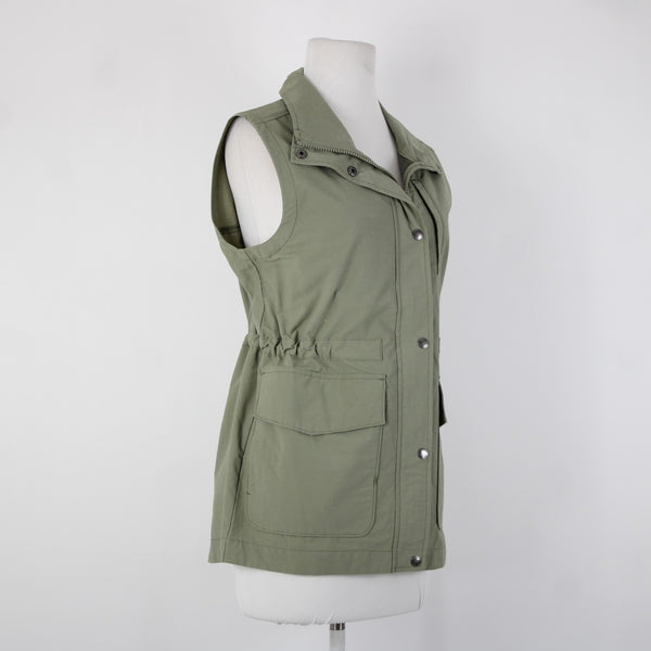 Eddie Bauer NEW $99 Trekker Sz XS Green Specially Dyed Pockets Cotton Vest