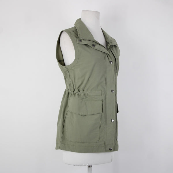 Eddie Bauer NEW $99 Trekker Sz XS Green Specially Dyed Pockets Cotton Vest