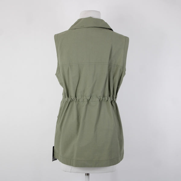 Eddie Bauer NEW $99 Trekker Sz XS Green Specially Dyed Pockets Cotton Vest