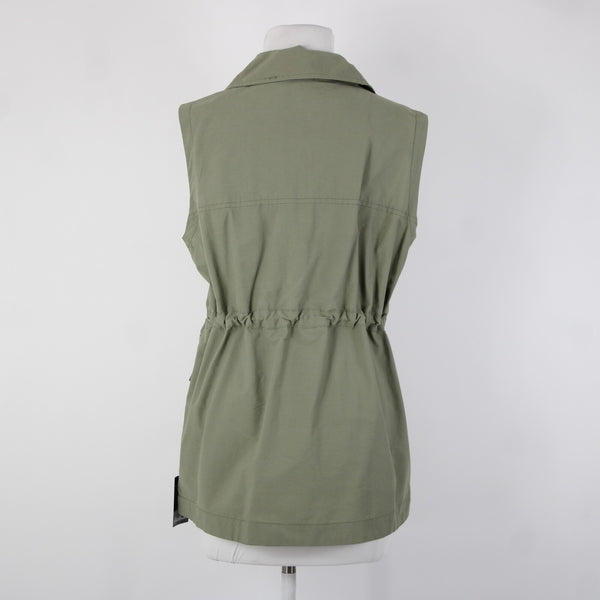 Eddie Bauer NEW $99 Trekker Sz XS Green Specially Dyed Pockets Cotton Vest