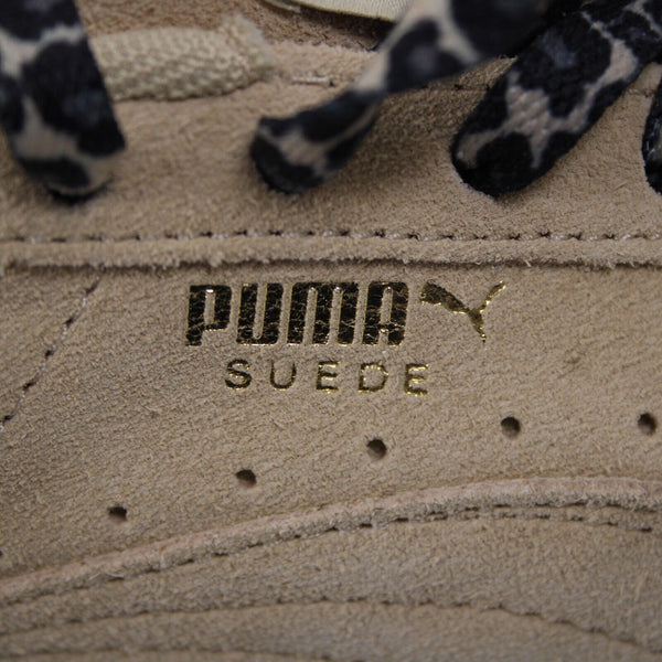 Puma Suede Sz 9 Tan Animal Print Leather Textile Rubber Sole Tennis Shoes