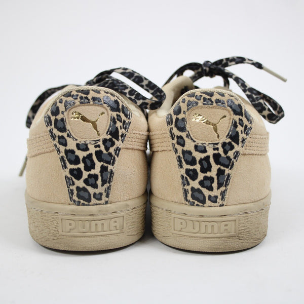 Puma Suede Sz 9 Tan Animal Print Leather Textile Rubber Sole Tennis Shoes