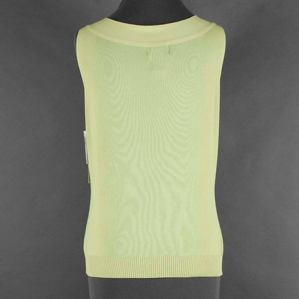 Sarah B Studio NEW $42 Sz M Lime Fine Rib Tie Neck Rayon Nylon Knit Top