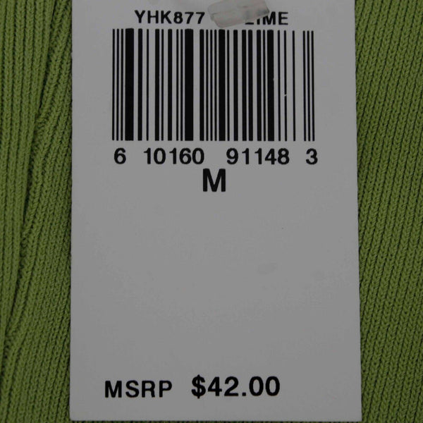 Sarah B Studio NEW $42 Sz M Lime Fine Rib Tie Neck Rayon Nylon Knit Top