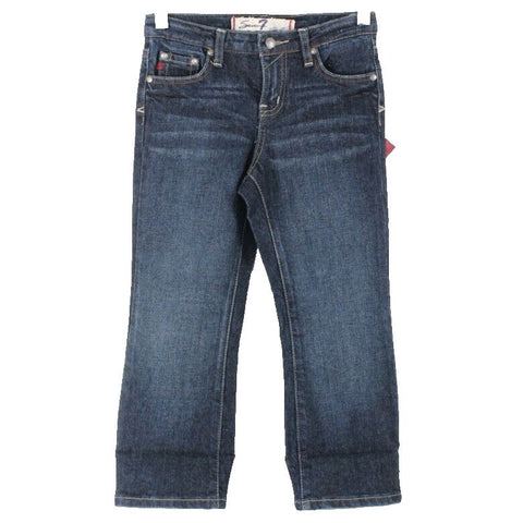 Seven Premium NEW Sz 8 x 19 Blue Cotton Blend Denim Crop Capri Jeans