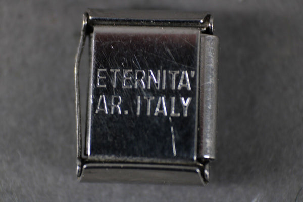 Eternity Coffee Cup Stainless Enamel Gold Elastic Stretch Link Italian Charm