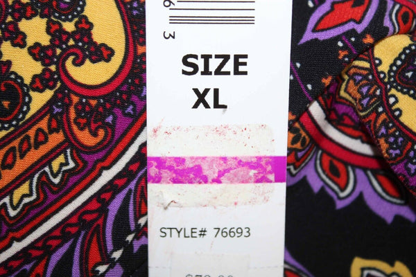 Tiana B NEW $79 Sz XL Black Purple Multi Polyester Spandex Halter Long Dress