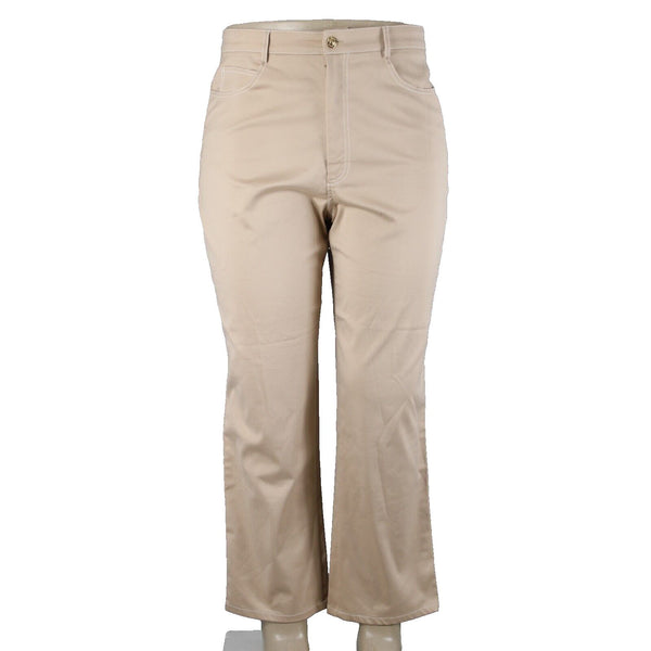 St John Sport Sz 14 x 29 Tan Pocketed Straight Leg Cotton Polyamide Lycra Pant