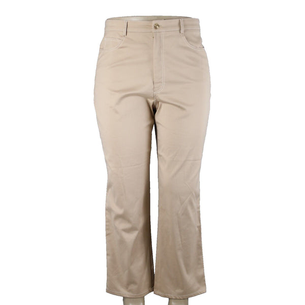 St John Sport Sz 14 x 29 Tan Pocketed Straight Leg Cotton Polyamide Lycra Pant