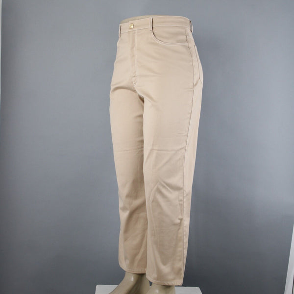St John Sport Sz 14 x 29 Tan Pocketed Straight Leg Cotton Polyamide Lycra Pant