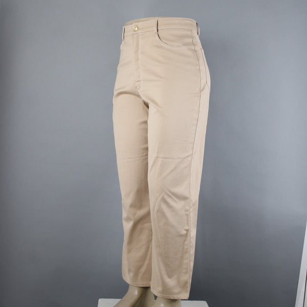 St John Sport Sz 14 x 29 Tan Pocketed Straight Leg Cotton Polyamide Lycra Pant