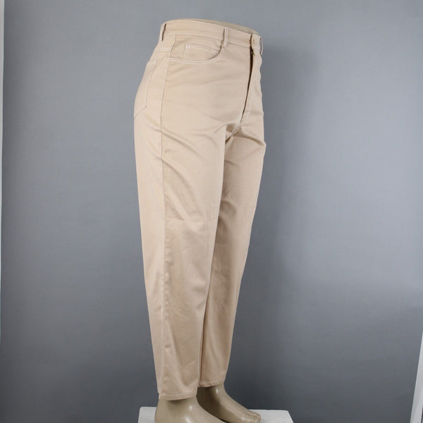 St John Sport Sz 14 x 29 Tan Pocketed Straight Leg Cotton Polyamide Lycra Pant